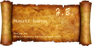 Huszti Barna névjegykártya