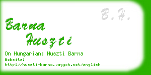 barna huszti business card